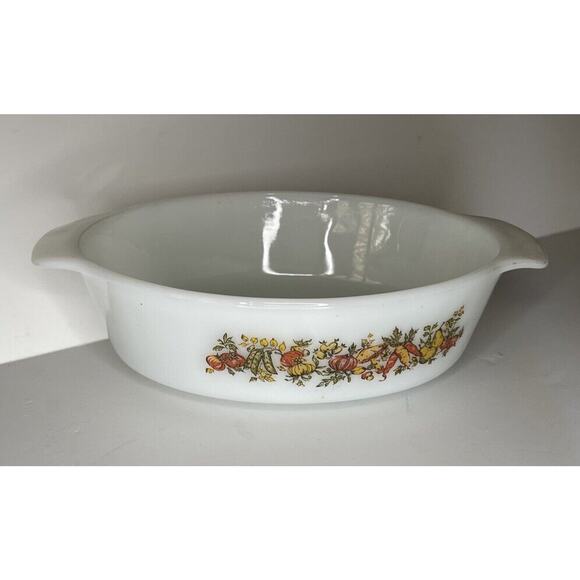 Anchor Hocking Fire King 433 Nature's Bounty Garden Oval Casserole Dish MADE USA - Picture 1 of 4